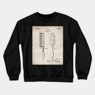 Hair Brush Patent - Salon Art - Antique Crewneck Sweatshirt